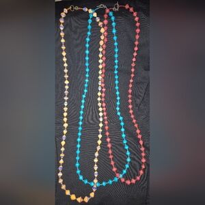 3 Bead For Life Colorful Beaded Necklaces.  Made Of Paper By Women In Uganda